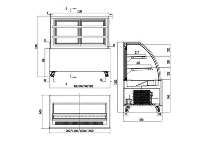 Atosa Round Cake Showcase WDG096D 180L 900mm