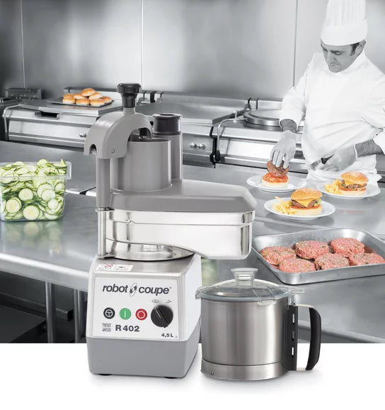 Robot Coupe - R 402 V.V. - Food Processor - 4.5L Stainless Bowl - Variable Speed - 4 Discs