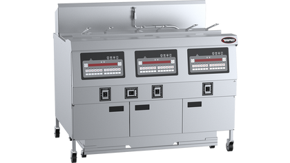 B+S Rapid RF-3E - Three Pan 6 Basket Rapid Electric Fryer