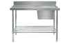 Simply Stainless / SS05.7.1800R / (700 Series)  Stainless Sink Bench with Splashback , Right Bowl - 1800mm Wide / 62kg / W1800 x D700 x H900 / Lifetime Warranty