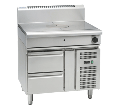 Waldorf 800 Series RNL8100G-RB - 900mm Gas Target Top Low Back Version - Refrigerated Base - Natural Gas