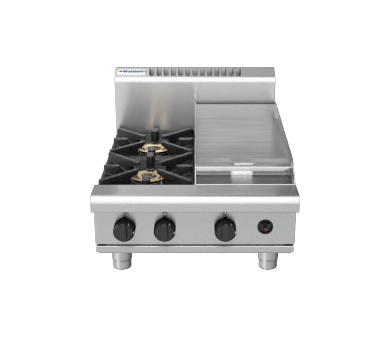 Waldorf / RN8403G-B_LPG / 600mm Gas Cooktop Bench Model (76MJ, LPG) / 116Kg / W600 x D805 x H530 / 1Y Warranty