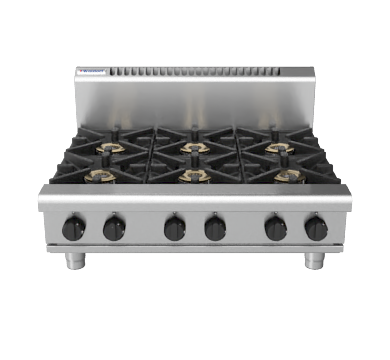Waldorf / RN8600G-B_NAT / 900mm Gas Cooktop - 6 Burners Bench Model (168MJ, Natural Gas) / 174kg /  W900 x D805 x H530 / 1Y Warranty