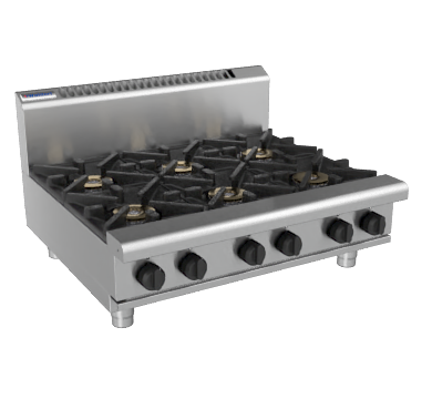 Waldorf / RN8600G-B_NAT / 900mm Gas Cooktop - 6 Burners Bench Model (168MJ, Natural Gas) / 174kg /  W900 x D805 x H530 / 1Y Warranty
