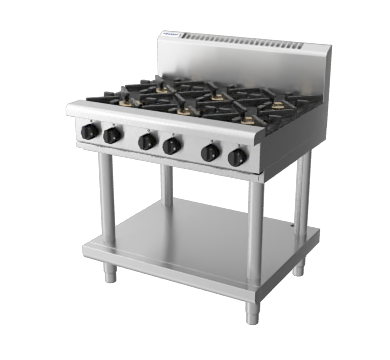 Waldorf / RNL8600G-LS_NAT / 900mm Gas Cooktop Leg Stand - 6 Burners, Low Back Version (168MJ, Natural Gas) / 174Kg / W900 x D805 x H972 / 1Y Warranty