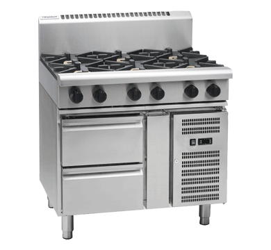 Waldorf / RN8600G-RB_LPG / 900mm Gas Cooktop - 6 Burners, Refrigerated Base (168MJ, LPG) / 245Kg / W900 x D805 x H1130 / 1Y Warranty