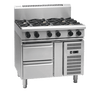 Waldorf / RN8609G-RB_NAT / 900mm Gas Cooktop with 900mm griddle on Refrigerated Base (60MJ, Natural Gas) / 245Kg / W900 x D805 x H1130/ 1Y Warranty