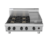 Waldorf / RN8603G-B_NAT /  900mm Gas Cooktop - 4 Burner cooktop with 300mm griddle Bench Model (132MJ, Natural Gas) / 174Kg / W900 x D805 x H530 / 1Y Warranty