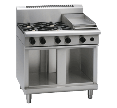 Waldorf / RN8603G-CB_NAT / 900mm Gas Cooktop - 4 burner cooktop with 300mm griddle on cabinet base (132MJ, Natural Gas) / 245Kg / W900 x D805 x H1130 / 1Y Warranty