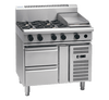 Waldorf / RN8603G-RB_LPG / 900mm Gas Cooktop - 4 burner cooktop with 300mm griddle on Refrigerated Base (132MJ, LPG) / 245Kg / W900 x D805 x H1130 / 1Y Warranty