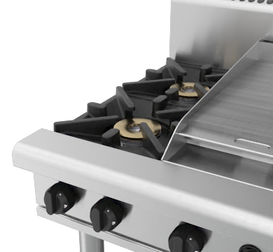 Waldorf / RN8606G-LS_LPG / 900mm Gas Cooktop Leg Stand -2 burner cooktop with 600mm griddle (96MJ, LPG) / 174Kg / W900 x D805 x H1130/ 1Y Warranty