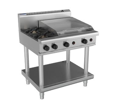 Waldorf / RNL8606G-LS_LPG / Bold 900mm Gas Cooktop  Leg Stand -2 burner cooktop with 600mm griddle (96MJ, LPG) / 174Kg / W900 x D805 x H972 / 1Y Warranty