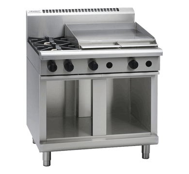Waldorf / RN8606G-CB_NAT / 900mm Gas Cooktop -2 burner cooktop with 600mm griddle on cabinet base (96MJ, Natural Gas) / 245Kg / W900 x D805 x H1130 / 1Y Warranty
