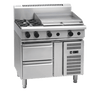 Waldorf / RN8606G-RB_NAT / 900mm Gas Cooktop - 2 burner cooktop with 600mm griddle on Refrigerated Base (96MJ, Natural Gas) / 245Kg / W900 x D805 x H1132 / 1Y Warranty