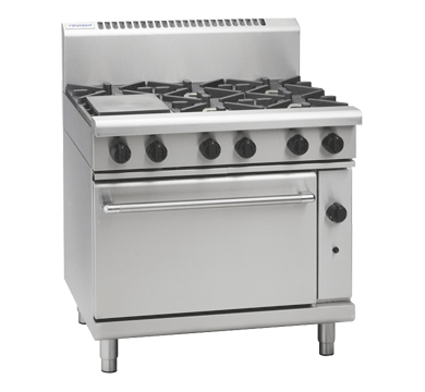 Waldorf / RNL8610G_NAT / 900mm Gas Range Static Oven Low Back Version- 6 burner cooktop range(198MJ, Natural Gas) / 274kg / W900 x D805 x H972 / 1Y Warranty