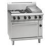 Waldorf / RNL8613GE_NAT / 900mm Gas Range Electric Static Oven Low Back Version -4 burner cooktop range with 300mm griddle (132MJ, Natural Gas) / 285kg / W900 x D805 x H972 / 1Y Warranty