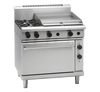 Waldorf / RNL8616GE_LPG / 900mm Gas Range Electric Static Oven Low Back Version - 2 burner cooktop range with 600mm griddle (96MJ,  LPG) / 285kg / W900 x D805 x H972 / 1Y Warranty