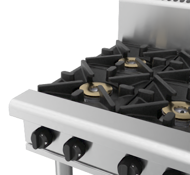 Waldorf / RN8803G-LS_NAT / 1200mm Gas Cooktop -6 burner cooktop with 300mm griddle, Leg Stand (188MJ, Natural Gas) / 216kg / W1200 x D805 x H1130 / 1Y Warranty