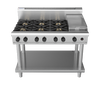 Waldorf / RN8803G-LS_NAT / 1200mm Gas Cooktop -6 burner cooktop with 300mm griddle, Leg Stand (188MJ, Natural Gas) / 216kg / W1200 x D805 x H1130 / 1Y Warranty