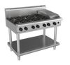 Waldorf / RN8803G-LS_NAT / 1200mm Gas Cooktop -6 burner cooktop with 300mm griddle, Leg Stand (188MJ, Natural Gas) / 216kg / W1200 x D805 x H1130 / 1Y Warranty