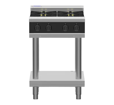 Waldorf / RNLB8406G-LS_LPG / Bold 600mm Gas Cooktop Low Back Version - 4 Burners, Leg Stand (40MJ, LPG) / 116kg / W600 x D805 x H972 / 1Y Warranty