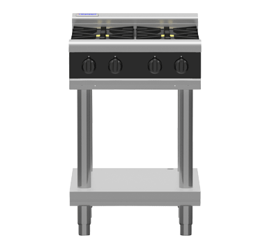Waldorf / RNB8400G-LS_NAT / Bold 600mm Gas Cooktop - 4 Burners Leg Stand (112MJ, Natural Gas) / 116Kg / W600 x D805 x H1130 / 1Y Warranty