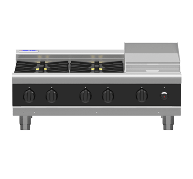 Waldorf / RNLB8609G-B_LPG / Bold Gas Cooktop Low Back Version with 900mm griddle bench model (60MJ, LPG) / 174Kg / W900 x D805 x H372 / 1Y Warranty