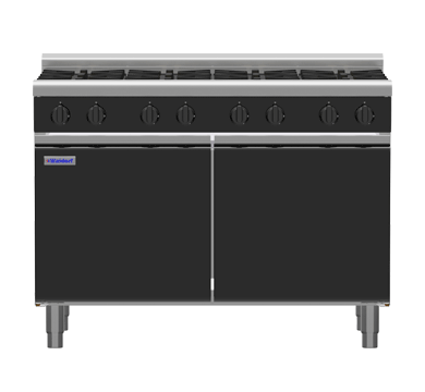 Waldorf / RNB8800G-CD_NAT / Bold 1200mm Gas Cooktop - 8 Burner, Cabinet Base (224MJ, Natural Gas) / 278Kg / W1200 x D805 x H1130 / 1Y Warranty