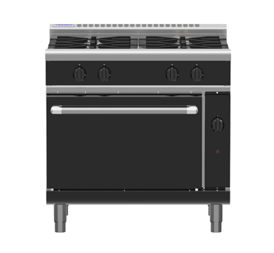 Waldorf / RNB8910GE_LPG / Bold  900mm Gas Range Electric Static Oven- 4 burner cooktop range (112MJ, LPG) / 280kg / W900 x D805 x H1130 / 1Y Warranty