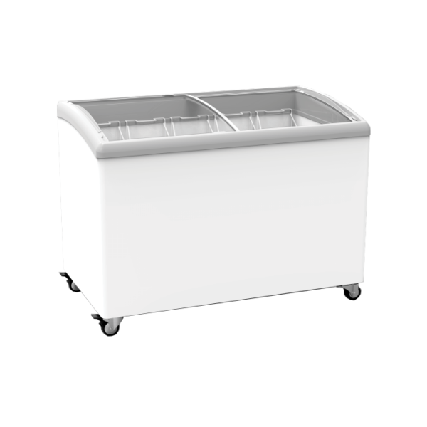Exquisite SD400 - Curved Glass Display Chest Freezer 374L
