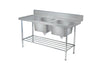 Simply Stainless / SS09.7.1800DBR / (700 Series) Double Sink Dishwasher Inlet Bench with Splashback