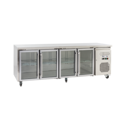 Exquisite SSC550G - Four Glass Doors Underbench Fridge Slimline 511L