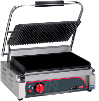 ANVIL TSS2000 Contact Sandwich Press Single Toaster Ribbed Top/Flat Bottom - 6 Slice