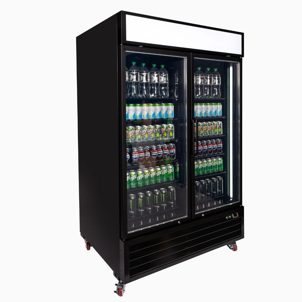Bromic - Upright Display Fridge 1266L - 2 Door - Flat Glass - Lightbox