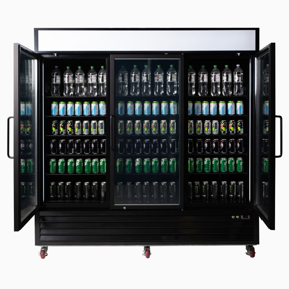Bromic - Upright Display Fridge 1980L - 3 Door - Flat Glass - Lightbox