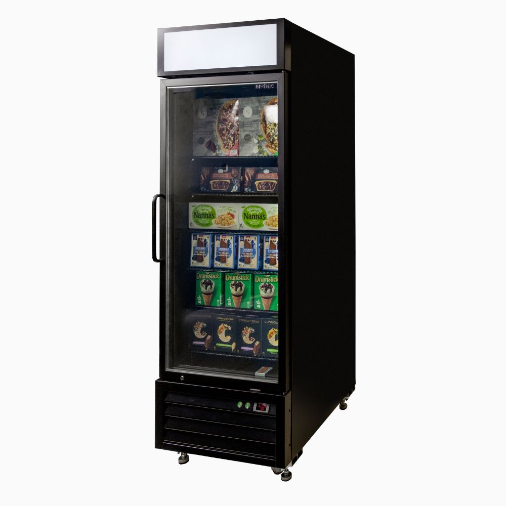 Bromic - Upright Display Freezer 546L - 1 Door - Flat Glass - Lightbox