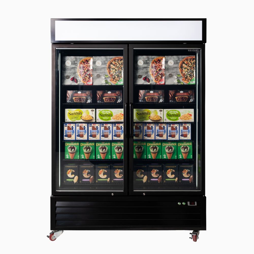 Bromic - Upright Display Freezer 1266L - 2 Door - Flat Glass - Lightbox
