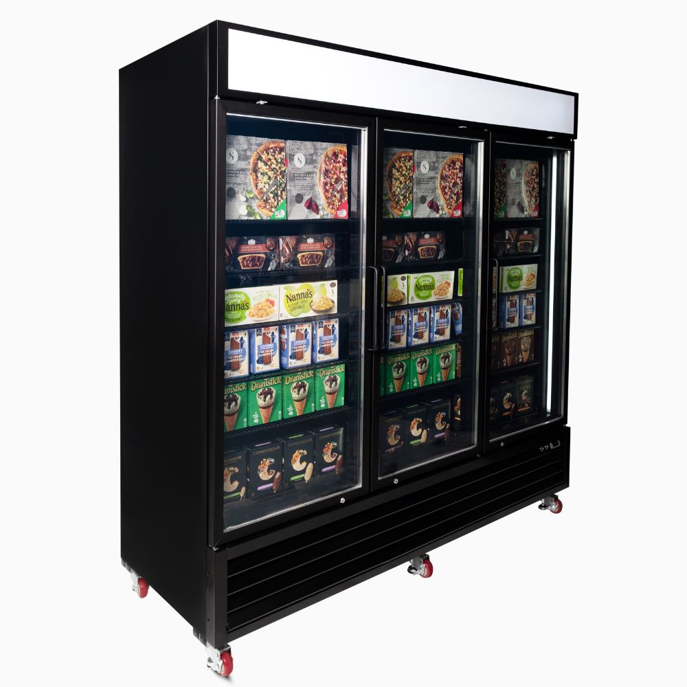 Bromic - Upright Display Freezer 1980L - 3 Door - Flat Glass - Lightbox