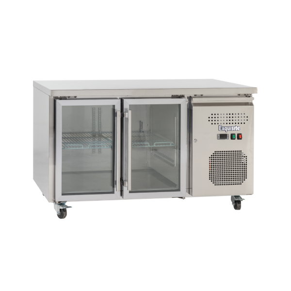 Exquisite USC260G - Two Glass Doors Underbench Fridge 314L