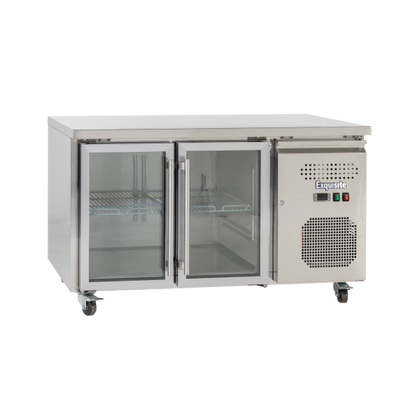 Exquisite USC260G - Two Glass Doors Underbench Fridge 314L