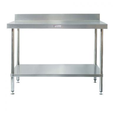 Simply Stainless / SS02.2100 / Stainless Work Bench with Splashback- 2100mm Wide / 72kg / W2100 x D600 x H900 / Lifetime Warranty