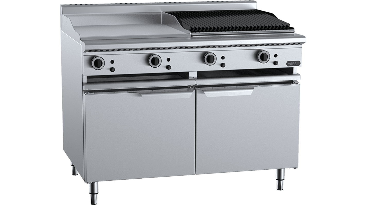 B+S Verro Combination Tops 600mm Grill Plate & 600mm Char Broiler Cabinet Mounted VBT-GRP6-CBR6