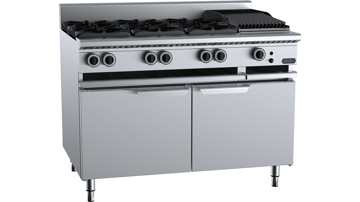B+S Verro Combination Six Open Burners & 300mm Char Broiler VBT-SB6-CBR3