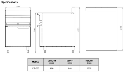 B+S Verro Infill Bench 600mm VIB-600