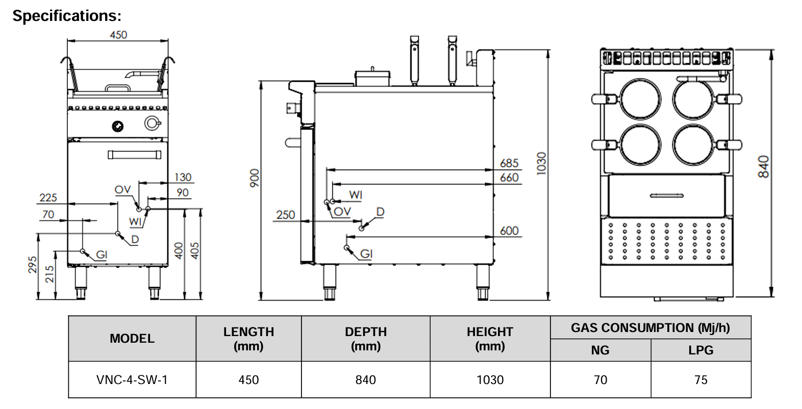 B+S Verro Noodle Pasta Cookers with Soup Warmer insert (4 rounds + 1 rec) VNC-4-SW-1