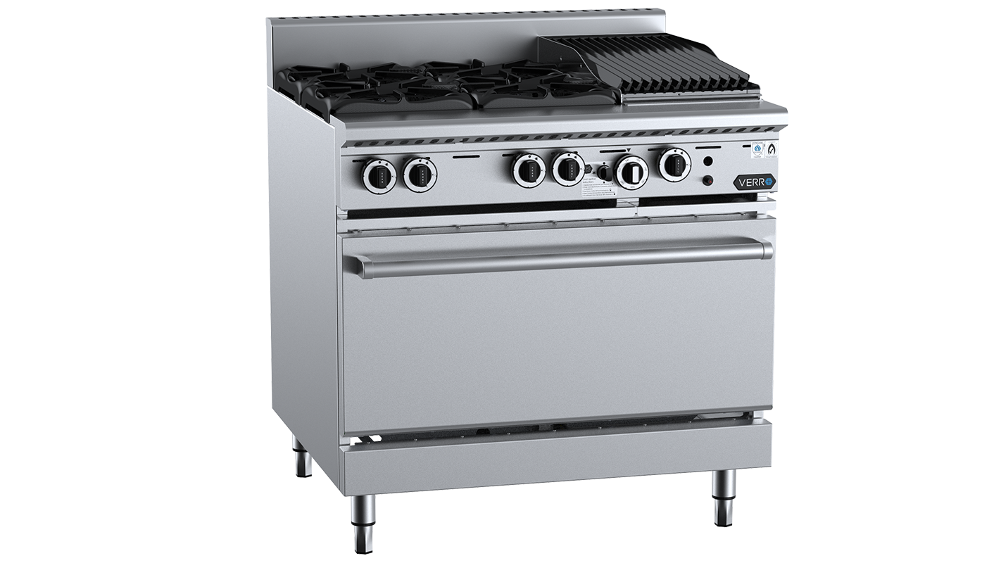 B+S Verro Oven with 300mm Char Broiler & Four Open Burners VOV-SB4-CBR3