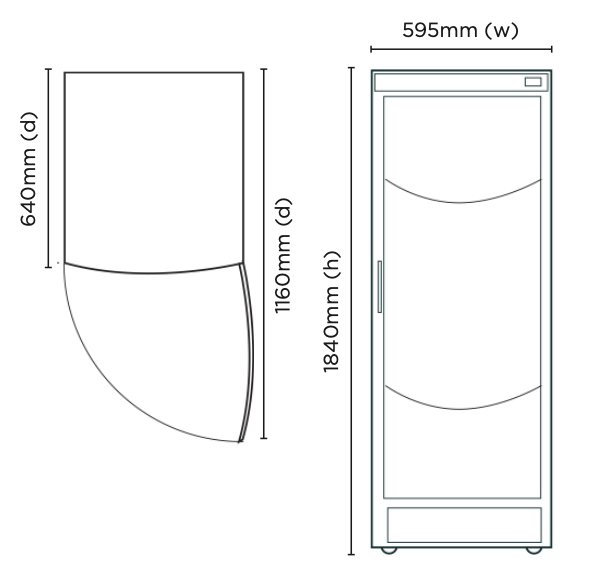 Bromic WC0400C-NR LED ECO Curved Glass Door Wine Chiller 372L