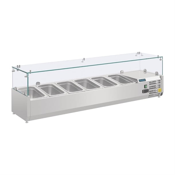 Polar G-Series Countertop Prep Fridge 6x 1/4GN - Dimensions: 1400mm. For Pizza & Salad Prep Counter G623