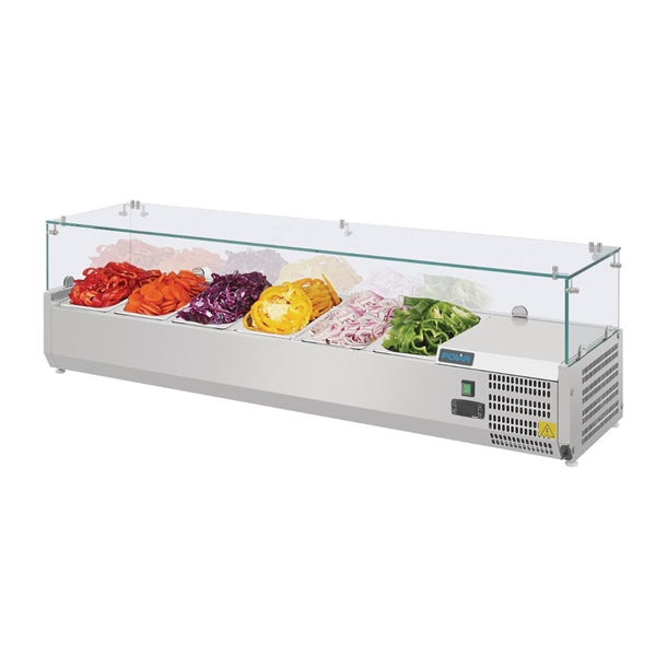 Polar G-Series Countertop Prep Fridge 6x 1/4GN - Dimensions: 1400mm. For Pizza & Salad Prep Counter G623