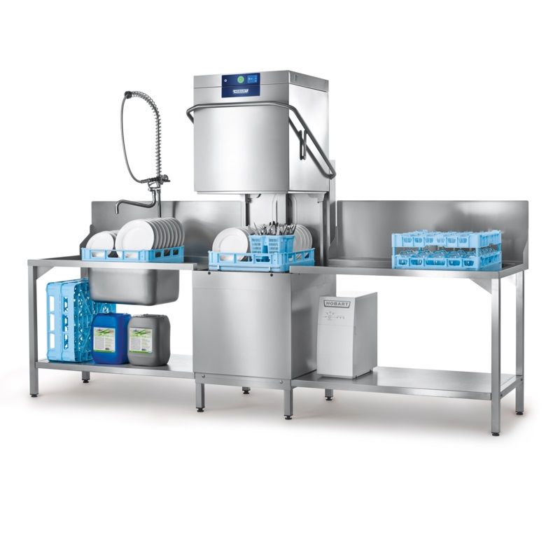 Hobart AMXR-VHL Electronic Pass Through Hood Dishwasher with VAPOSTOP and AUTO HOOD LIFT